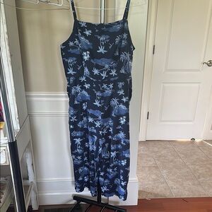 Old Navy Blue Palm Print Jumpsuit